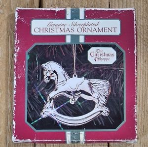 *SOLD* VINTAGE FACTORY SEALED GENUINE SILVER PLATED ROCKING HORSE CHRISTMAS